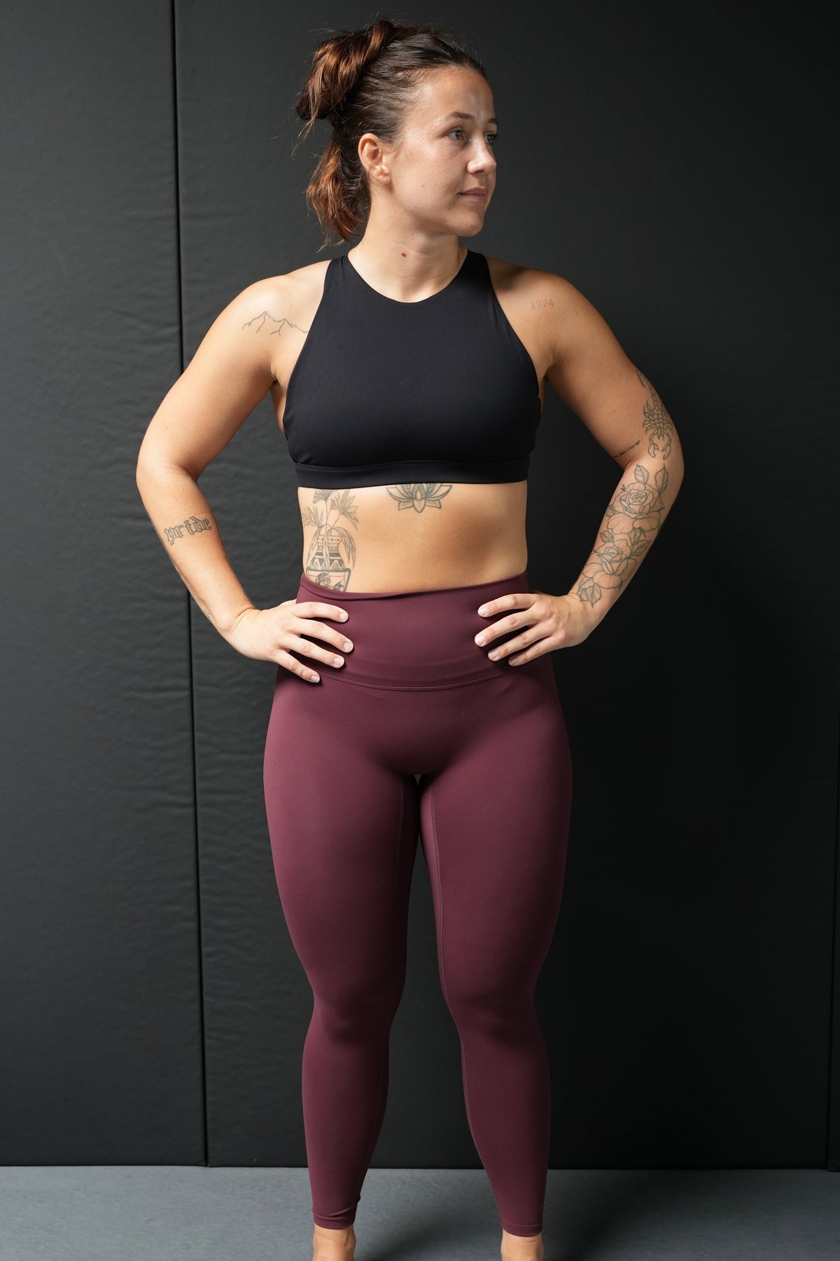 V1 LEGGING - BURGUNDY