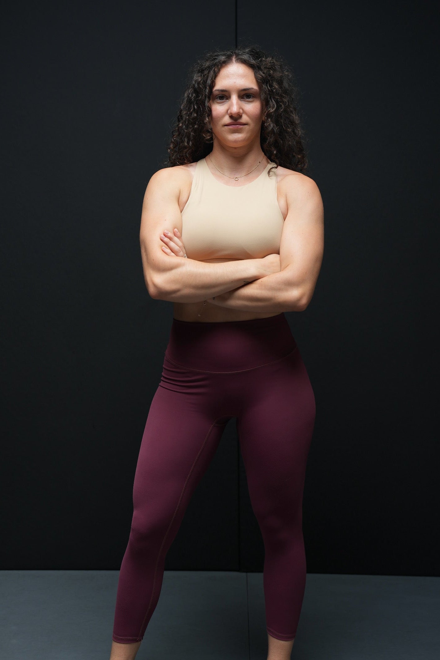 HYBRID HIGH NECK BRA - BEIGE