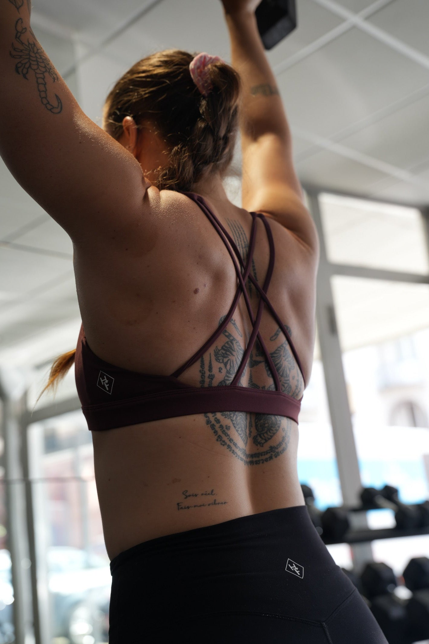 HYBRID HIGH NECK BRA - DARK PURPLE